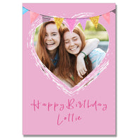 Personalised Pink Birthday Photo Card
